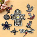 Rhinestone Cross Patch Large Sew-On DIY Clothes Badge