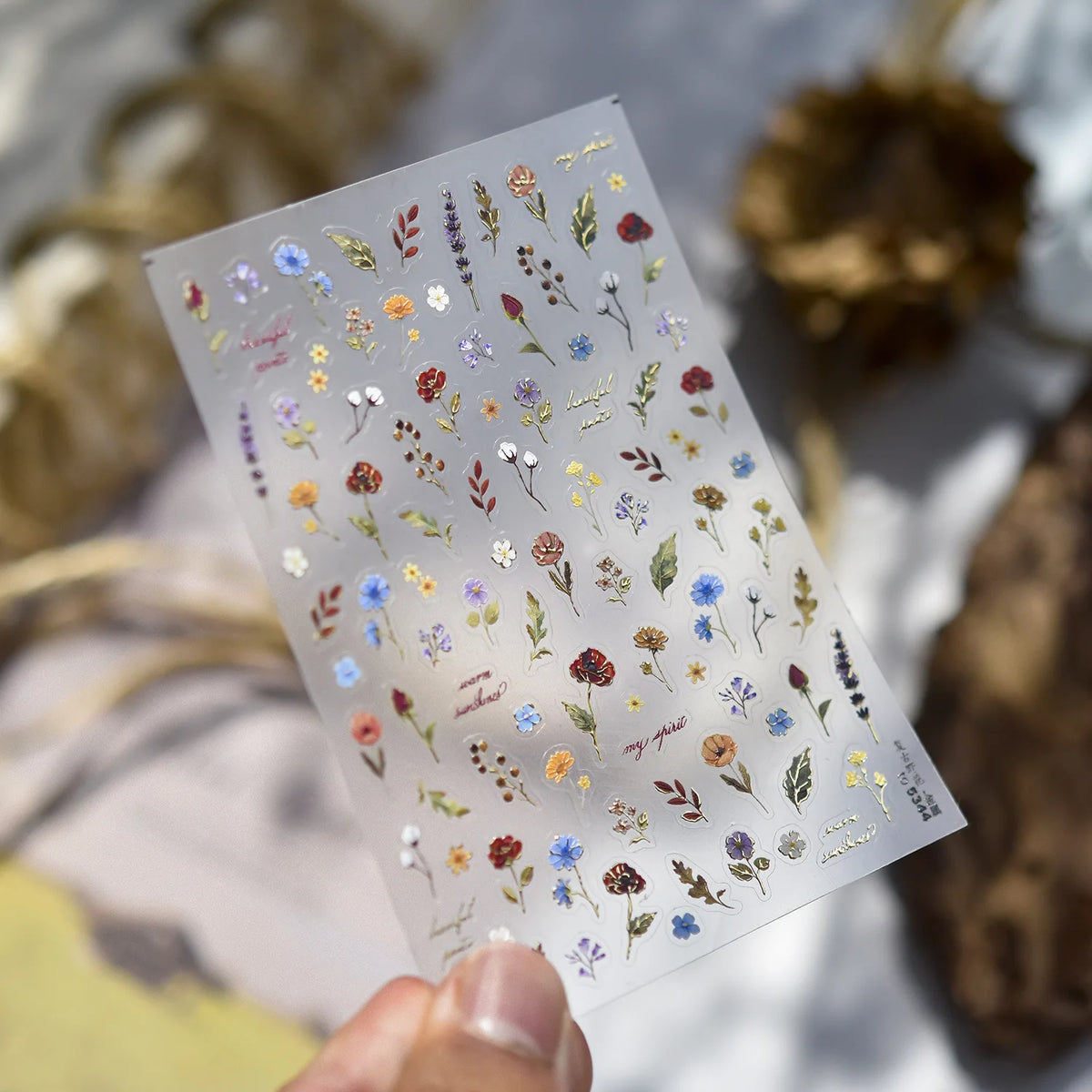Bronzing Rose & Golden Leaf Nail Art Stickers | DIY Decals