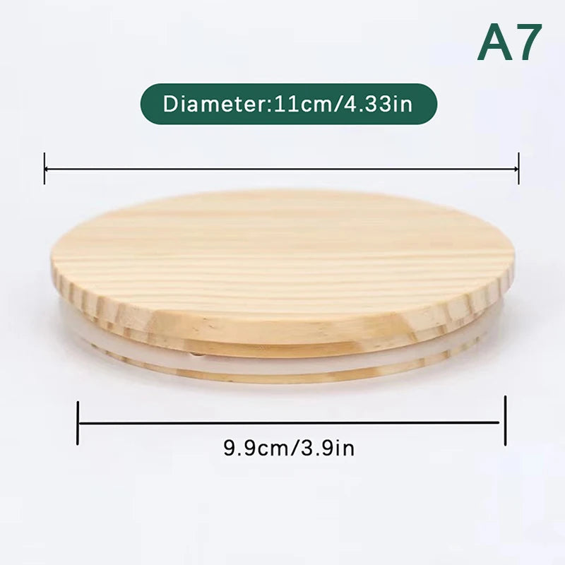 Pine Wood Jar Lids with Silicone Seal – 8 Sizes