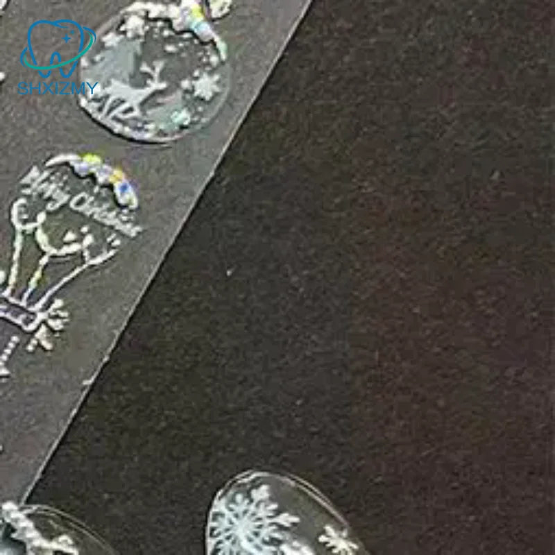 Christmas Nail Art Stickers – Gold Elk, Snowflake & Wreath