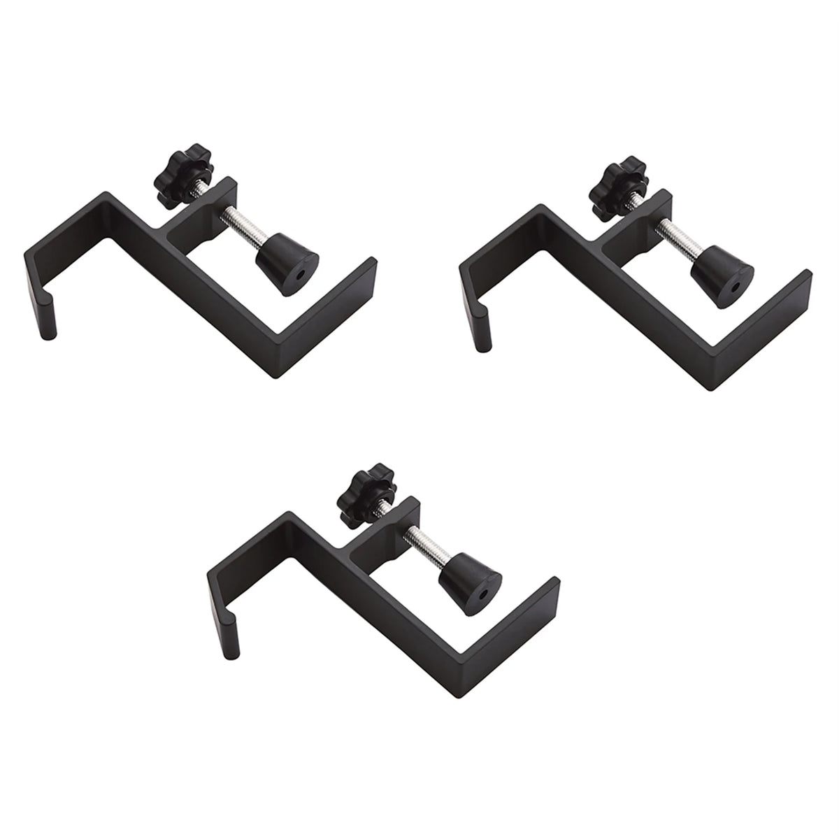 6-Pack Punch-Free Desk Bag Hooks – Removable Black Hanger