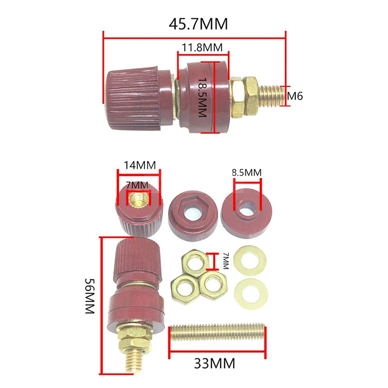 6mm 8mm Brass Battery Stud Post Connector Terminal Kit