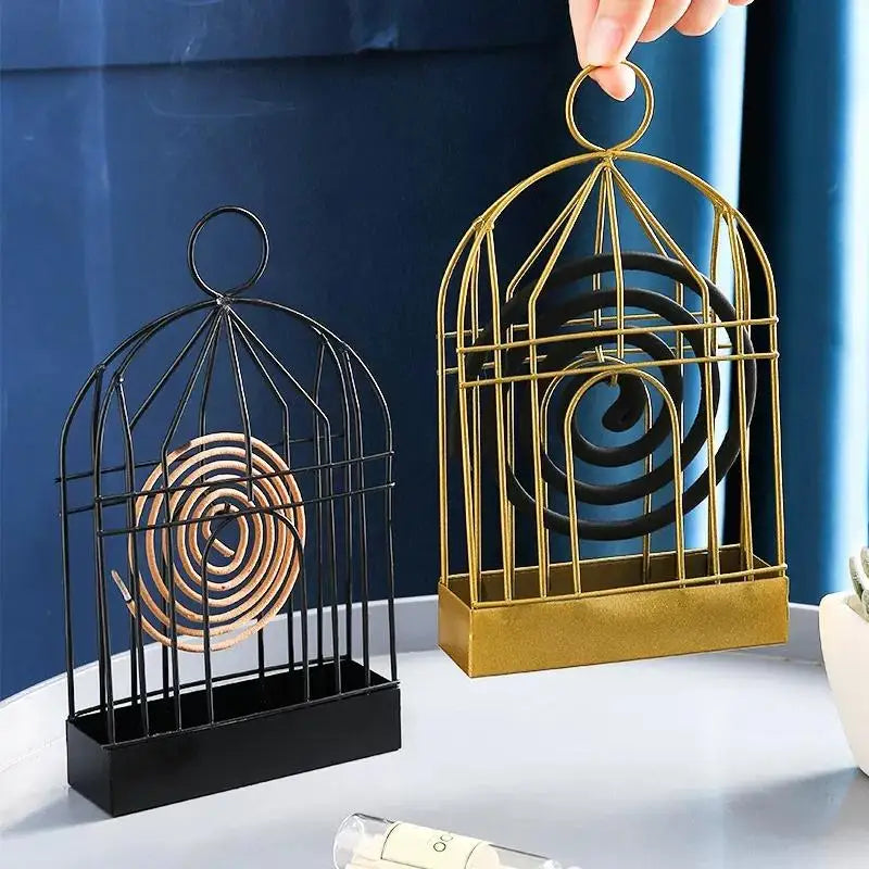 Birdcage Iron Mosquito Coil Holder & Hanging Incense Burner