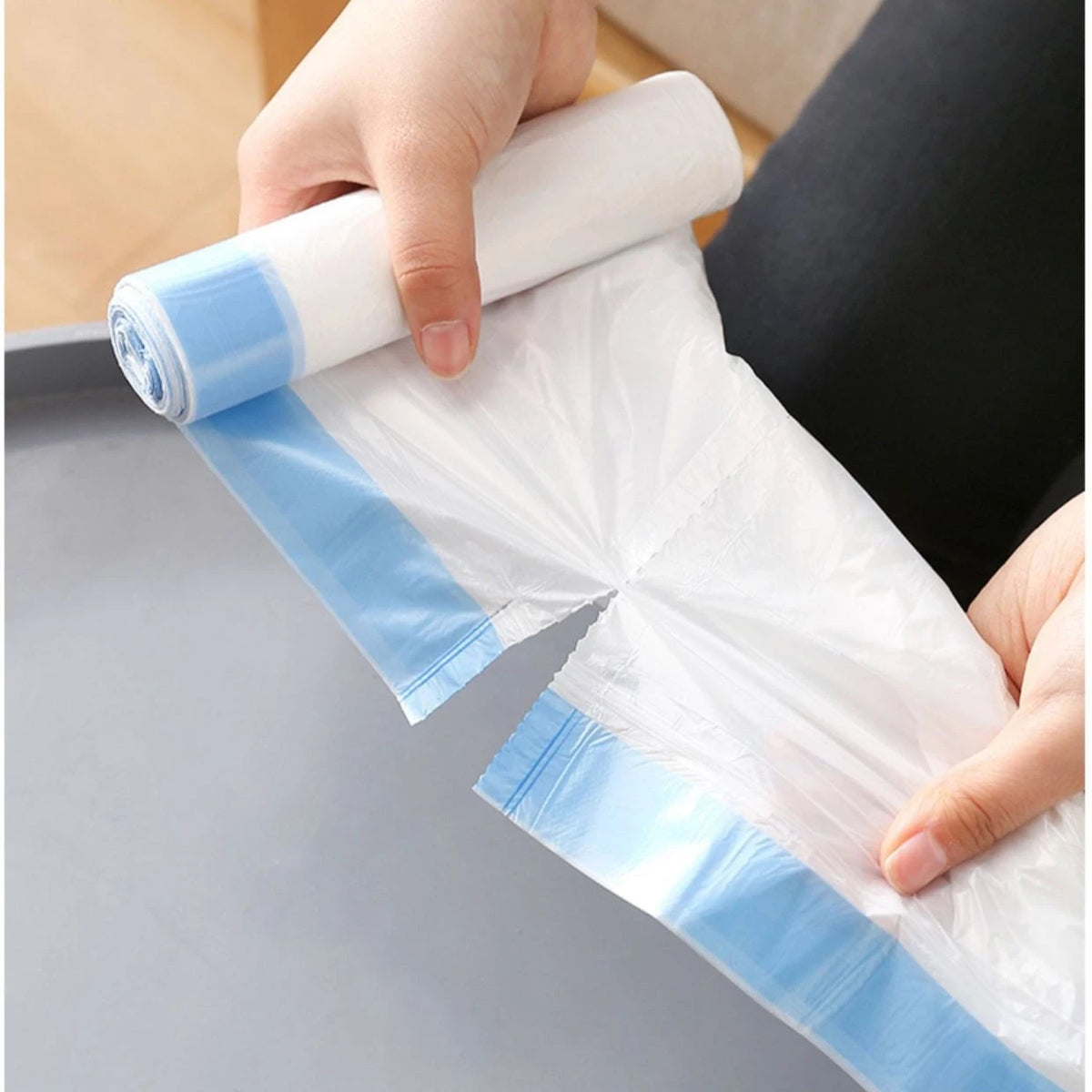 Thick Drawstring Trash Bags 8L Tear-Off Can Liners 50pcs