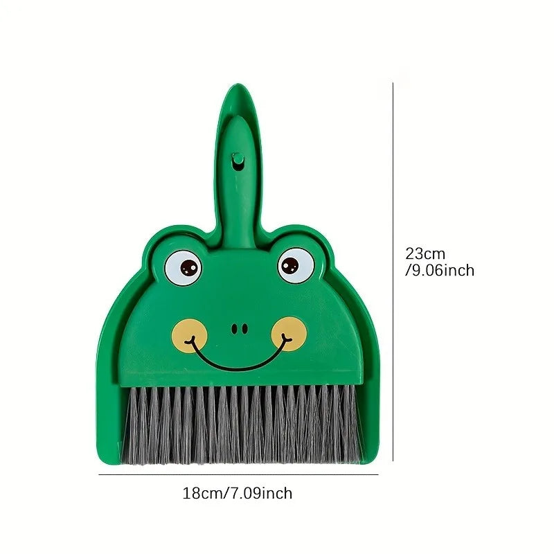 Mini Desk Broom & Dustpan Set – Cute Animal Pattern Design