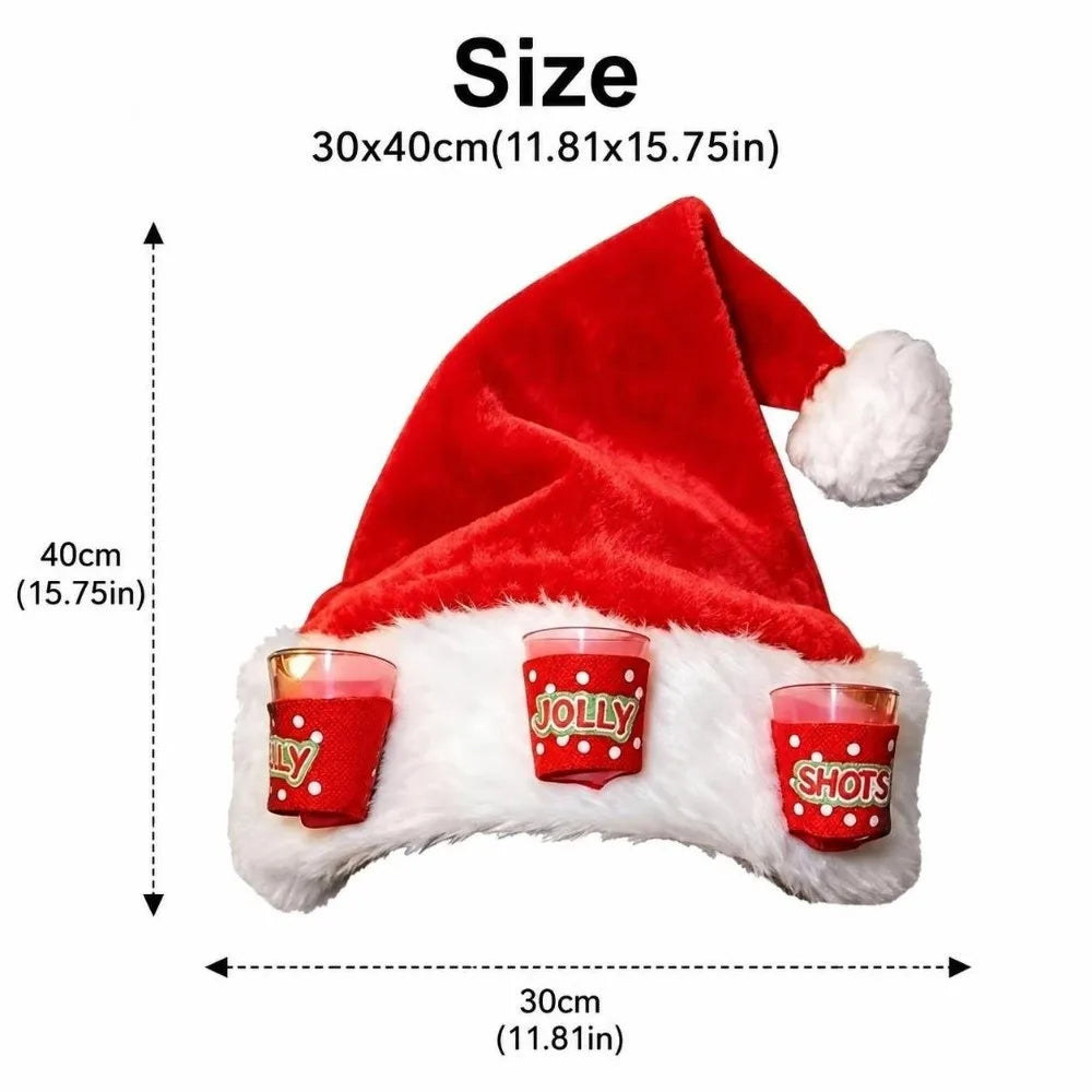 Novelty Santa Hat with Wine Glass Holders | Christmas Party Hat