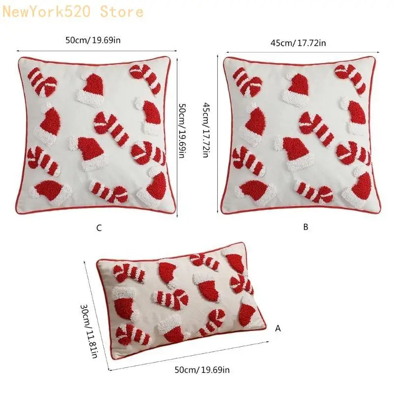 Christmas Embroidered Jacquard Throw Pillow Cover | Plush