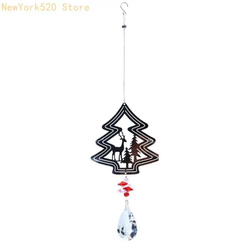 Crystal Prism Pendant Wind Chime – Butterfly Hummingbird Rainbow Maker