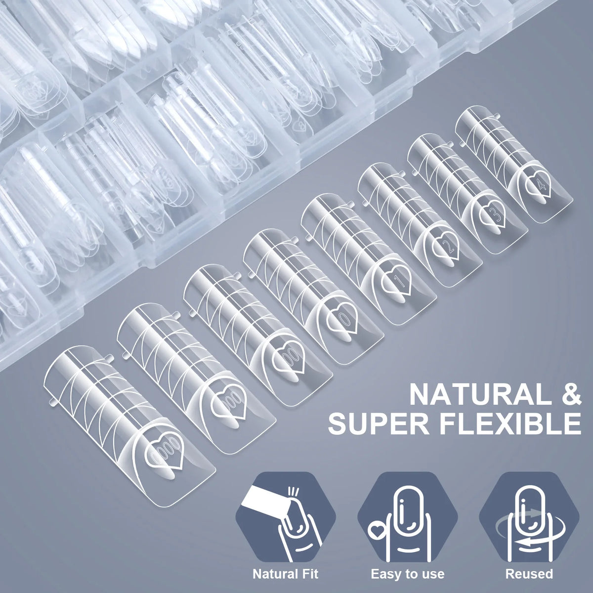 150pcs Dual Form Nail Extension Set – Clear French Tips