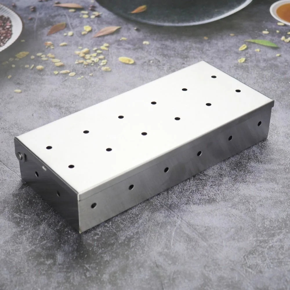 VIBE Stainless Steel Smoker Box for Gas & Charcoal Grills