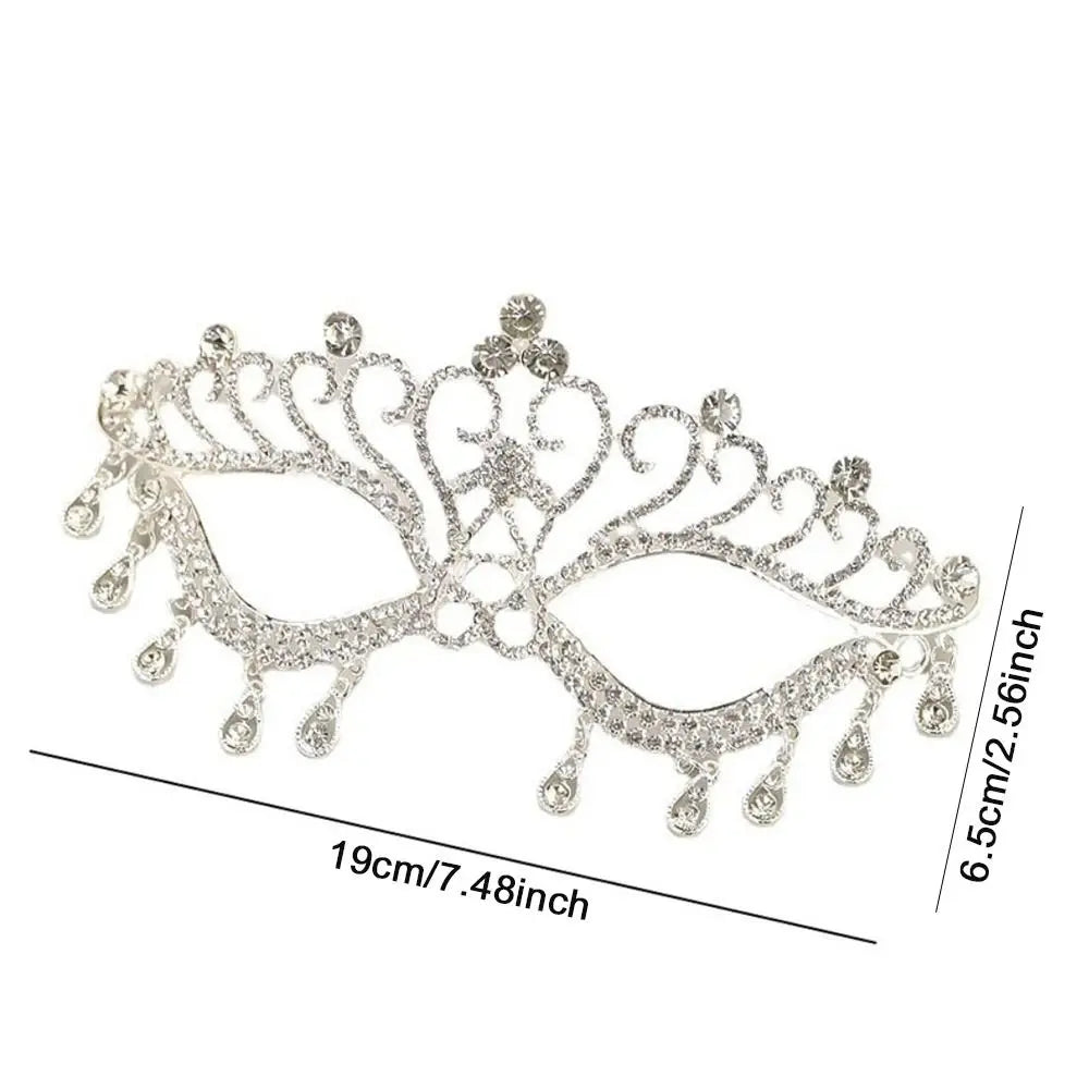 Luxury Rhinestone Masquerade Half Face Mask for Women