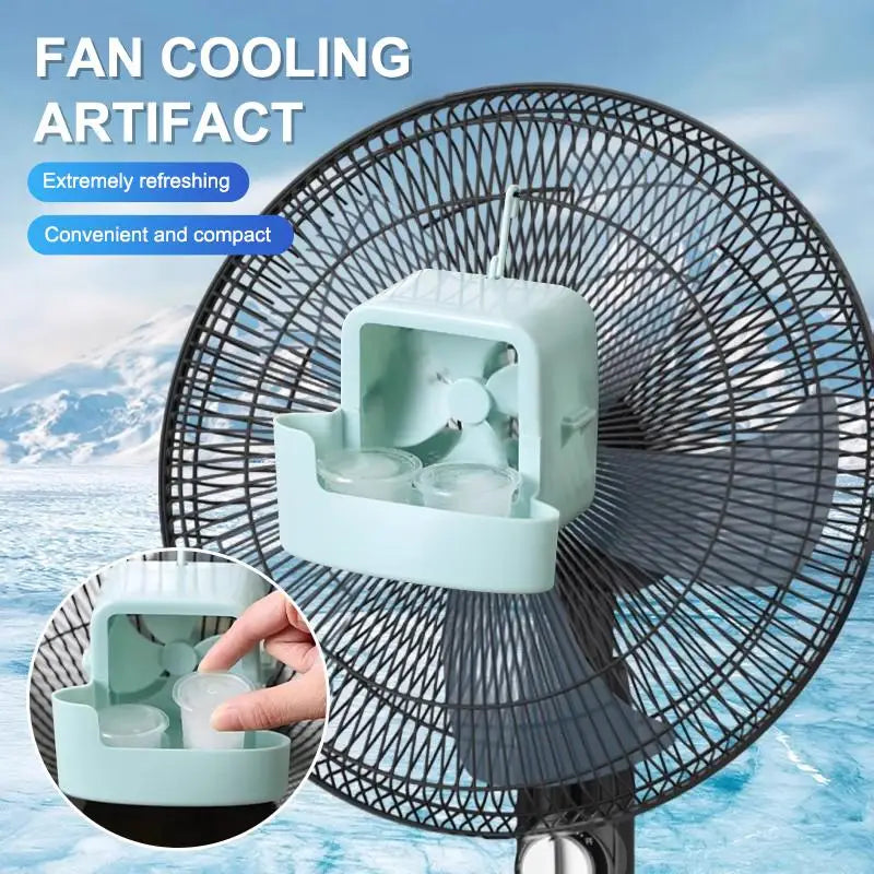 Fan Ice Cooling Attachment Box with Hook & 4 Ice Cups