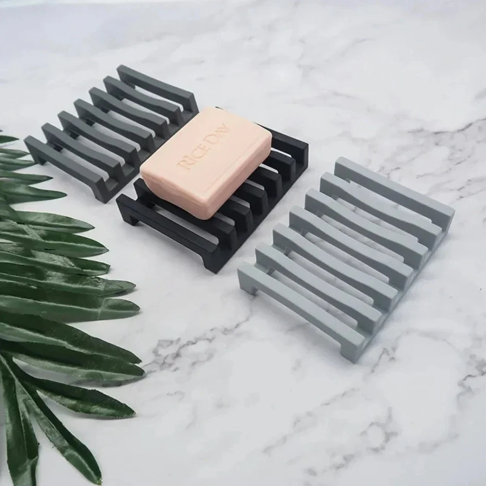 KindFuny Silicone Self-Draining Soap Dish Holder | Shower & Kitchen