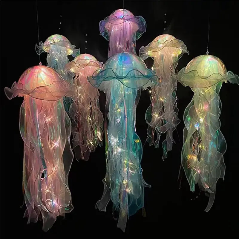 15-Pc Hanging Jellyfish Night Lights – Bedroom Atmosphere Lamp
