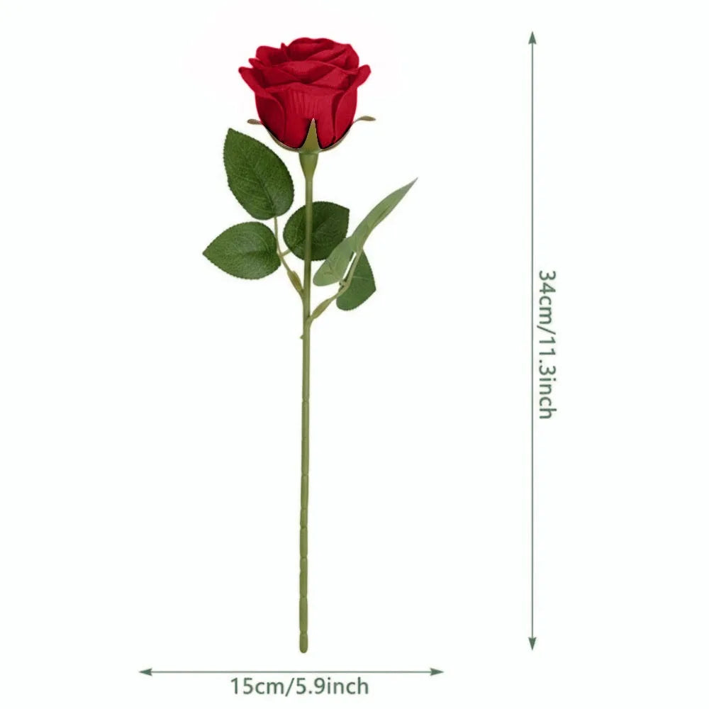 Silk Rose Artificial Bouquet – Realistic Faux Flower Home Decor