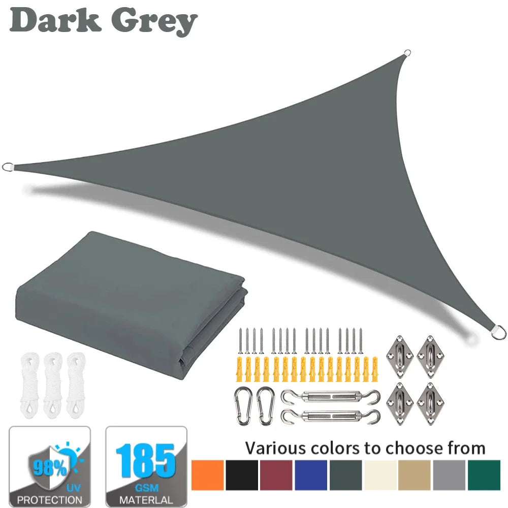 Waterproof Triangle Sun Shade Sail – 98% UV Block for Patio