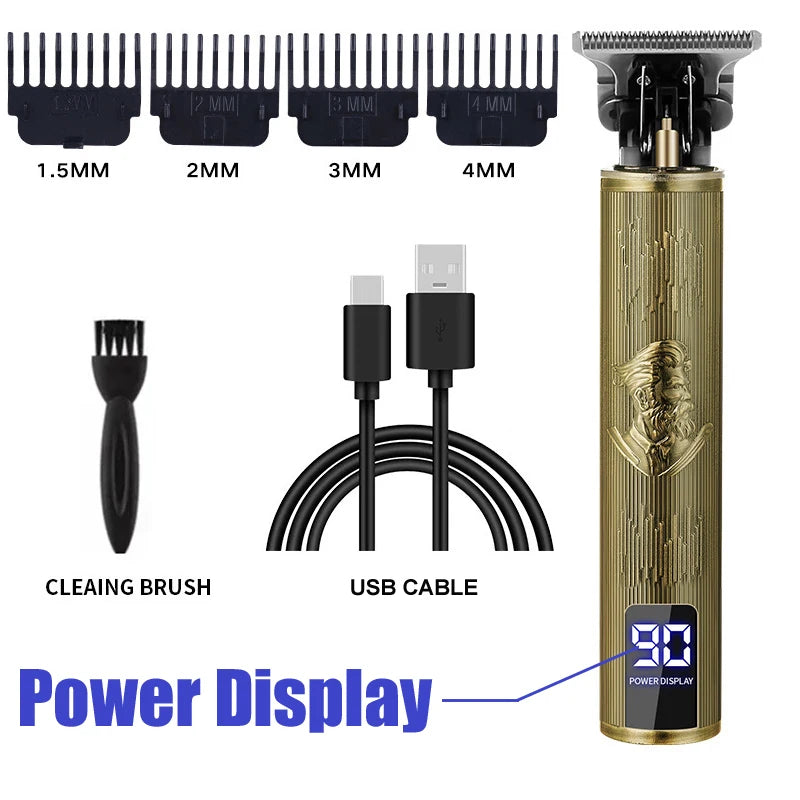 Vintage T9 Rechargeable Hair Clipper & Beard Trimmer for Men