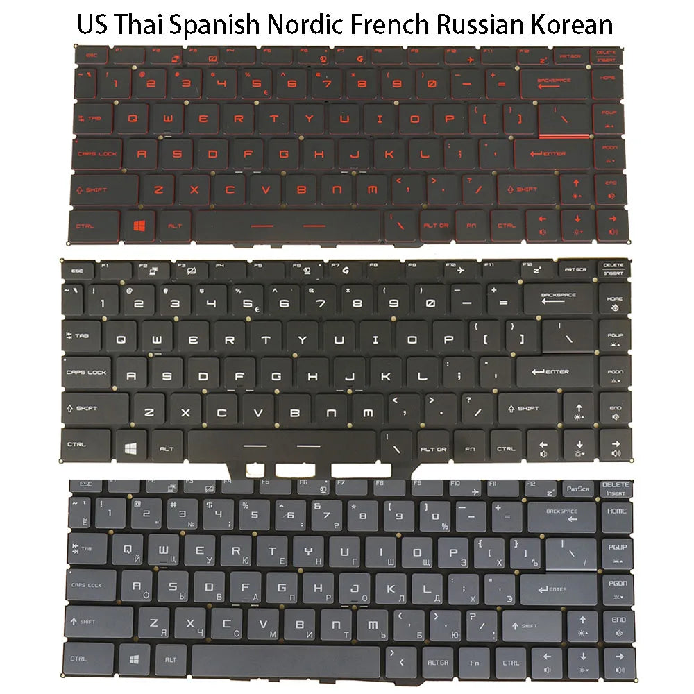 AZUBAY Backlit Keyboard for MSI PS63 Modern 8M 8RC 8SC
