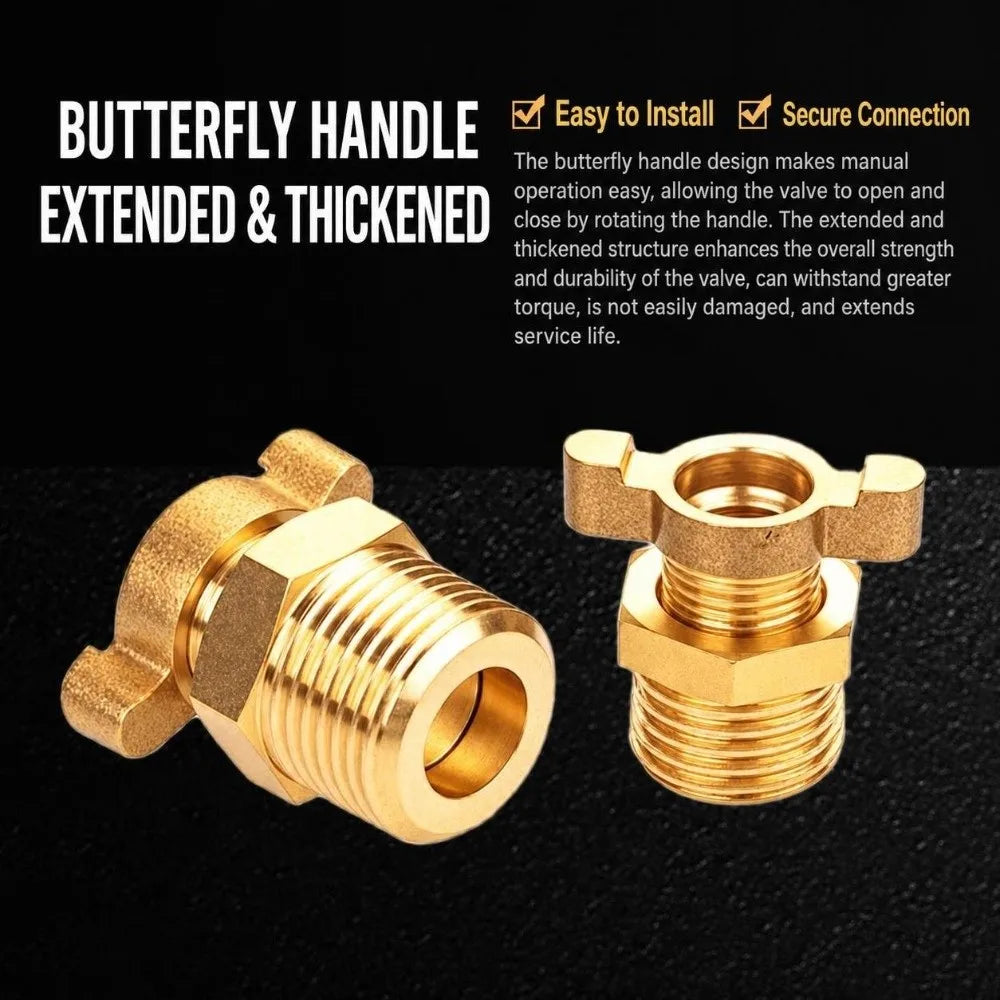 Brass Air Compressor Drain Valve BSP 1/4" 3/8" 1/2" Hand Turn