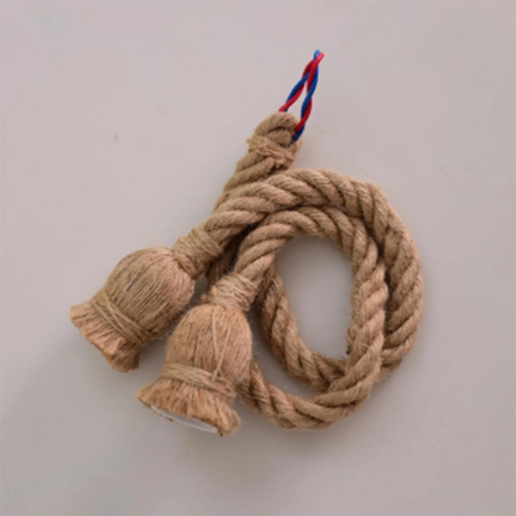 Retro Hemp Rope Pendant Lamp E27 Hanging Light – Home & Cafe