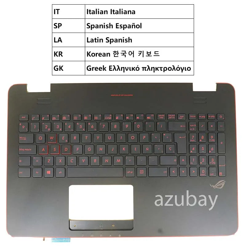 Backlit Keyboard Palmrest Cover for ASUS G551 G551JK G551JM G551JW