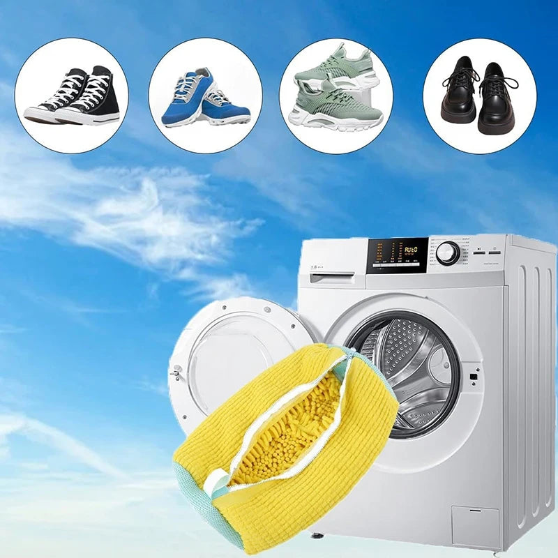 Shoe Washing Bag with Zipper & Soft Interior – All Shoe Types