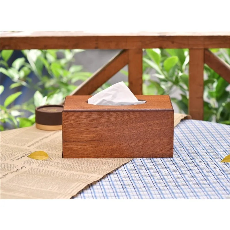 Solid Wood Multifunctional Tissue Box & Napkin Holder
