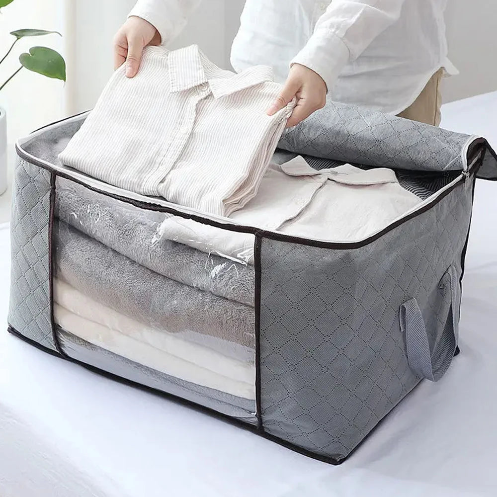 Foldable Large Capacity Quilt & Clothes Storage Bag with Handles
