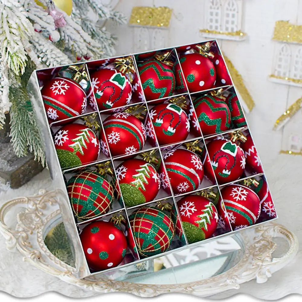 16-Piece Multicolor Christmas Ball Ornaments Set – 6cm
