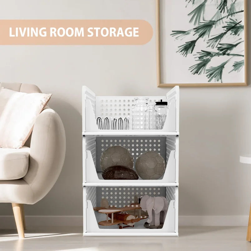 Stackable Wardrobe Storage Organiser – 4-Drawer Closet Box