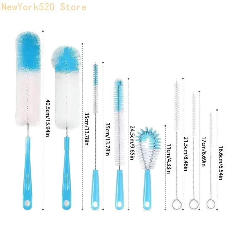 8-Piece Long Handle Cleaning Brush Set – Ergonomic Grip