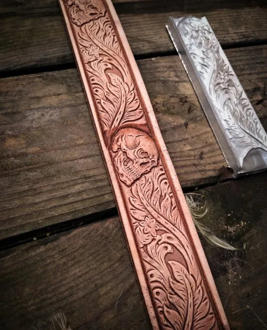 Aluminum Alloy Leather Embossing Mold – Tang Grass & Skull