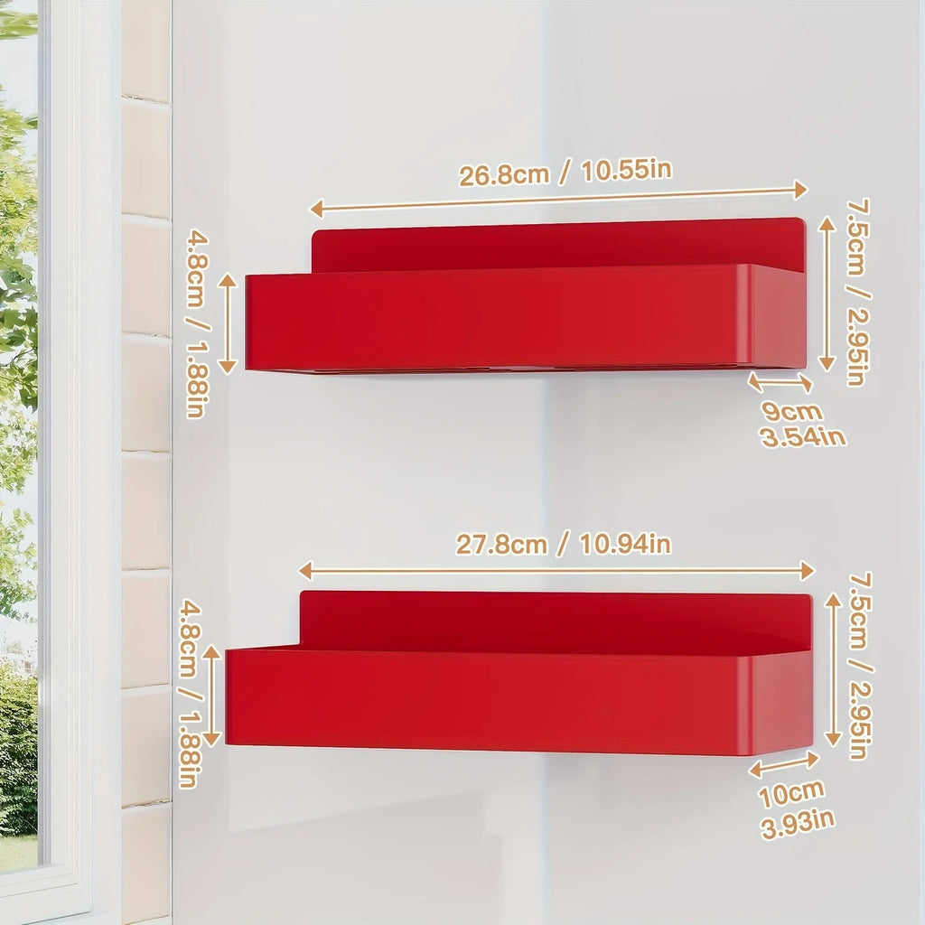 Magnetic Fridge Shelf Organizer Set of 2 – Metal Spice Rack