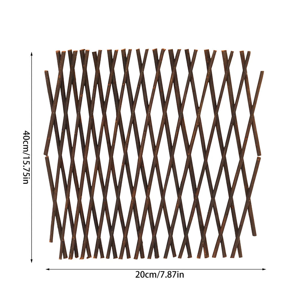 Expandable Wooden Lattice Fence Panel for Climbing Plants