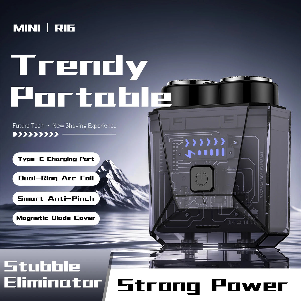 XMSJ R16 Mini Rotary Electric Shaver – Dual Blade Beard Trimmer