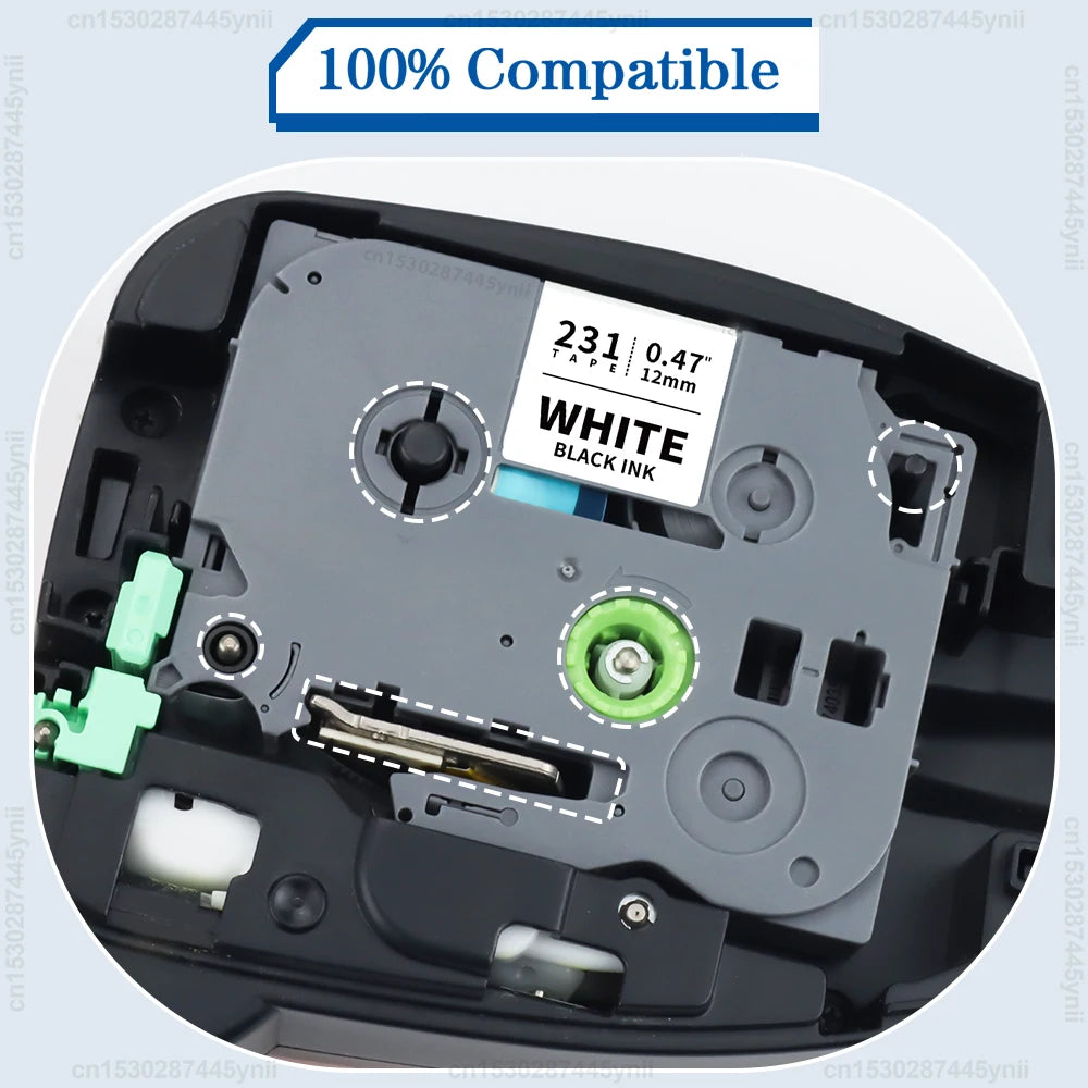 Labelwell TZe-231 Compatible Brother 12mm Label Tape – 3 to 10 Pack