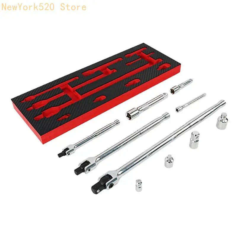 10PC F-Type Socket Breaker Bar Set | Ball Spring Drive Tool Kit