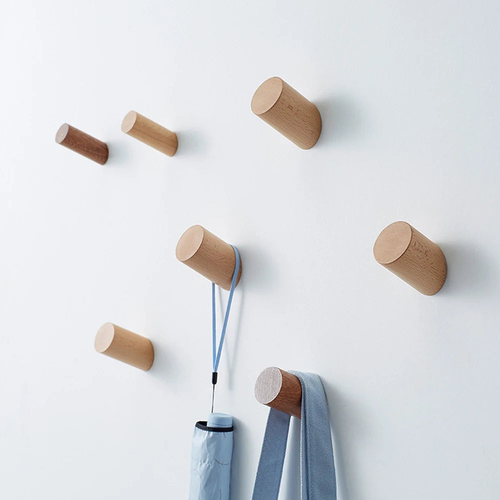 Wooden Wall Hooks – Coat Rack, Towel & Key Hanger