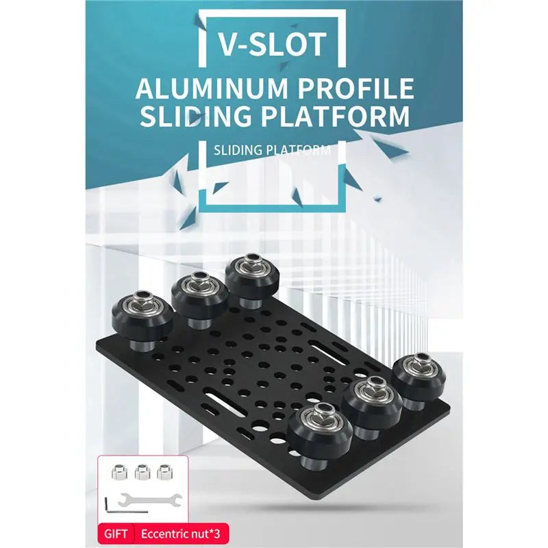 V-Slot Gantry Plate 20-80mm & Solid V Wheel POM Kit – 3 Pack
