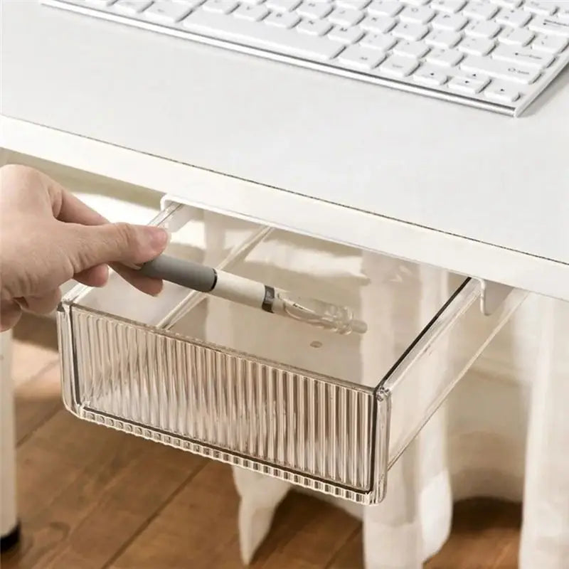 Under Desk Drawer Storage Box – Self-Adhesive Desk Organizer
