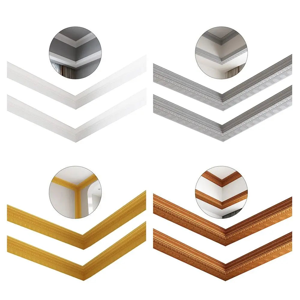 3D Self-Adhesive Wall Border Sticker 2.3m | Modern Waist Line