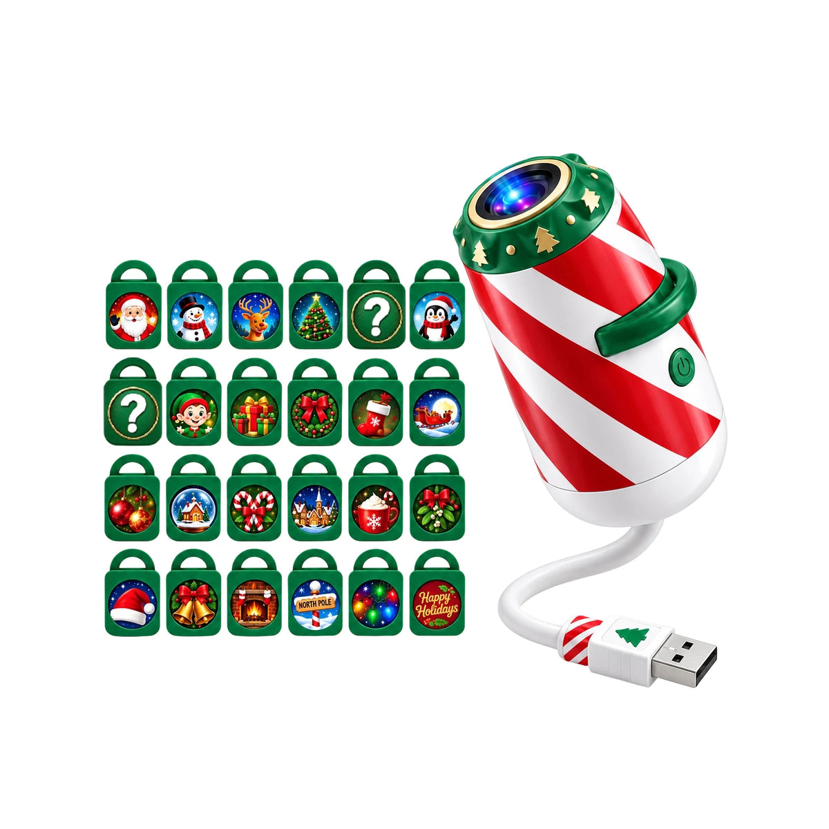 Christmas Car Projector Lamp – LED Santa & Snowflake Light