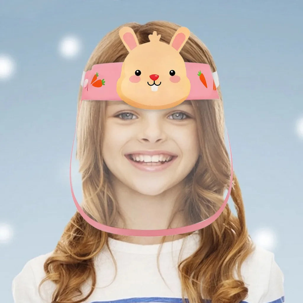 Kids Cartoon 3D Transparent Face Visor 5-Pack – Fox & Bear