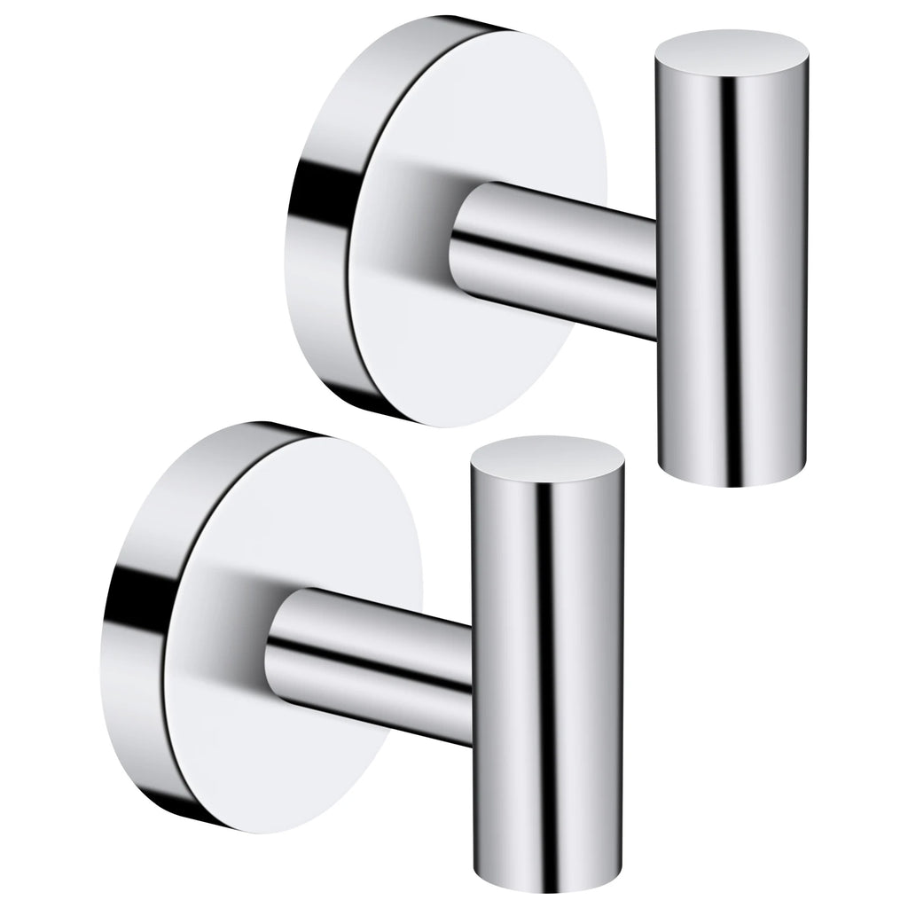 2-Pack Polished Stainless Steel Wall Hooks – Towel & Robe Hanger