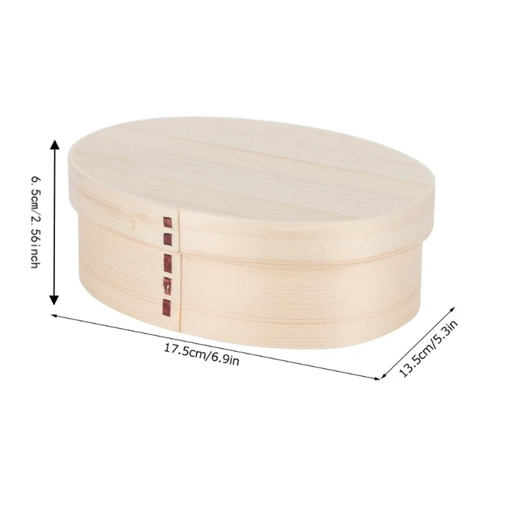 3-Compartment Wooden Bento Box – Eco-Friendly 1000ml Lunch Box