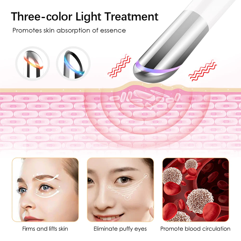 Hailicare Eye Massager – LED Light Vibration Heated Beauty Device