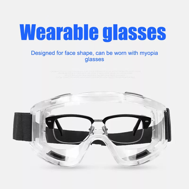 Safety Goggles Over Glasses – Clear Scratch-Resistant Lenses