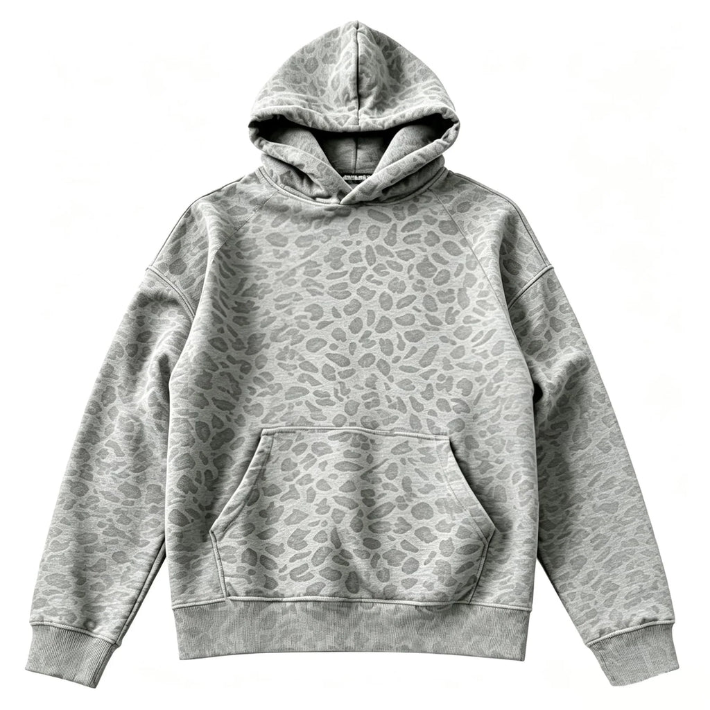 Women's Leopard Print Hoodie Loose Pullover Sweatshirt
