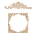 5-Pc Hand Carved Rubber Wood Appliques Onlays – Corner & Strip
