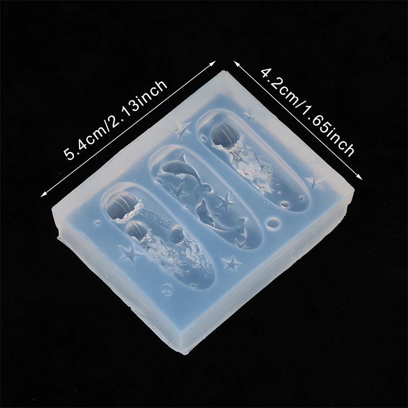 Ocean Series 3D Silicone Nail Mold – Seashell, Jellyfish & Dolphin